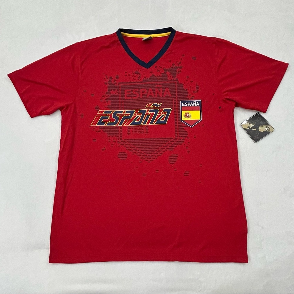 Espana Spain Red RhinoX Athletic Futbol Soccer Jersey Shirt Adult Size M